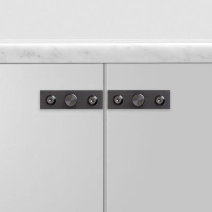 Buster + Punch Furniture Knob, Plate, Linear, Gun Metal