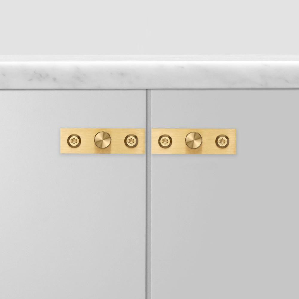 Buster + Punch Furniture Knob Set, Plate, Linear, Brass