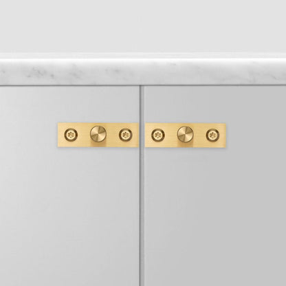 Buster + Punch Furniture Knob Set, Plate, Linear, Brass