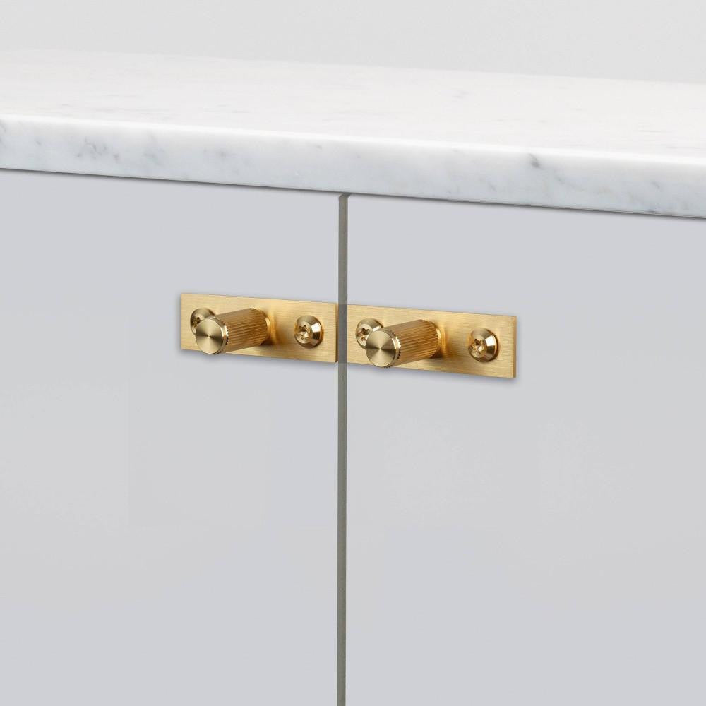 Buster + Punch Furniture Knob Set, Plate, Linear, Brass