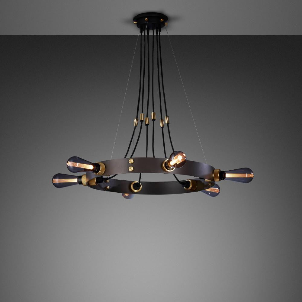 Buster + Punch Hero Light Chandelier/ Graphite, Brass - 30"