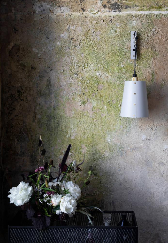 Buster + Punch Hooked Wall Sconce, Large, Stone, Brass
