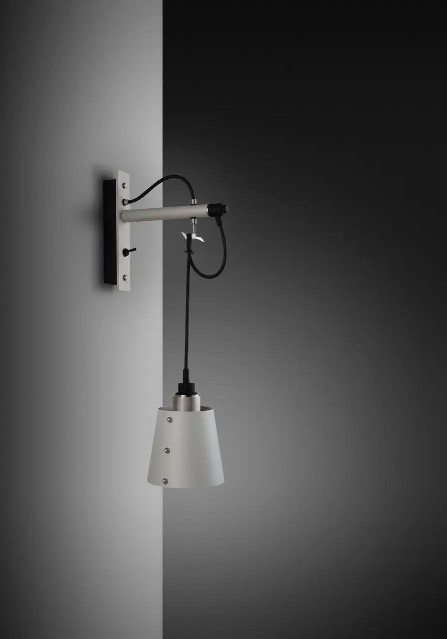 Buster + Punch Hooked Wall Sconce, Small, Stone, Steel