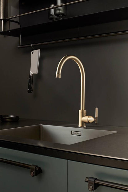 Buster + Punch Kitchen Faucet, Mixer, Linear, Brass