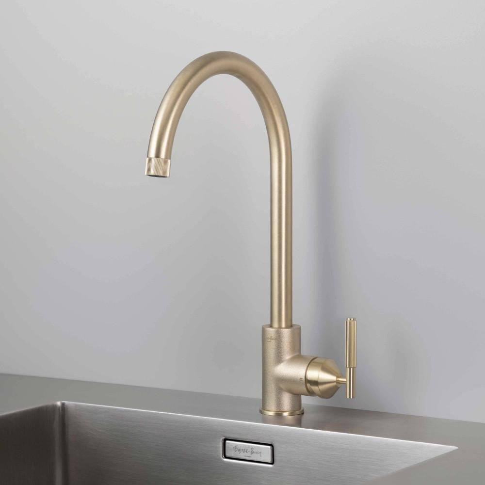Buster + Punch Kitchen Faucet, Mixer, Linear, Brass