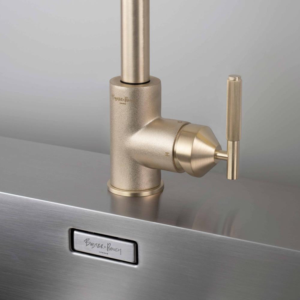 Buster + Punch Kitchen Faucet, Mixer, Linear, Brass