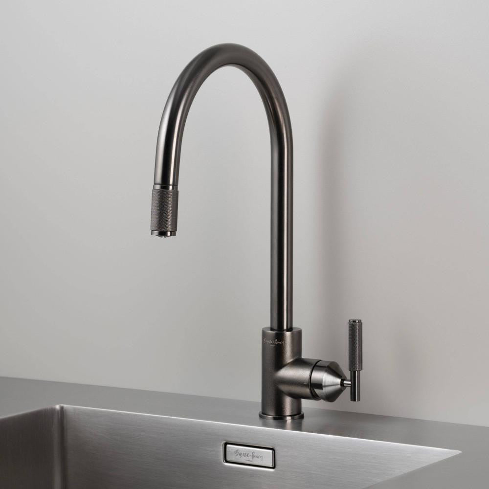 Buster + Punch Kitchen Faucet, Pull-Out Mixer , Cross, Gun Metal