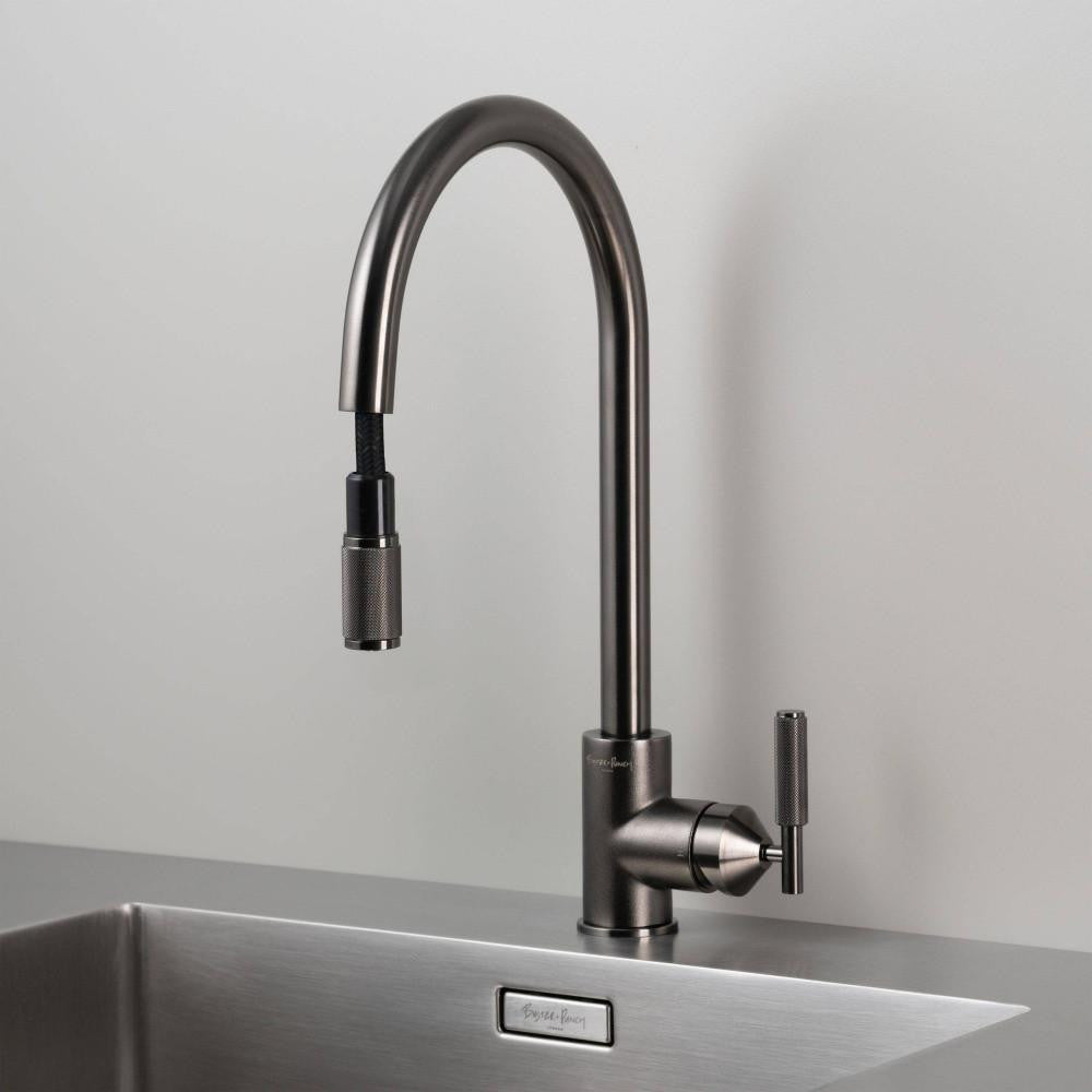 Buster + Punch Kitchen Faucet, Pull-Out Mixer , Cross, Gun Metal