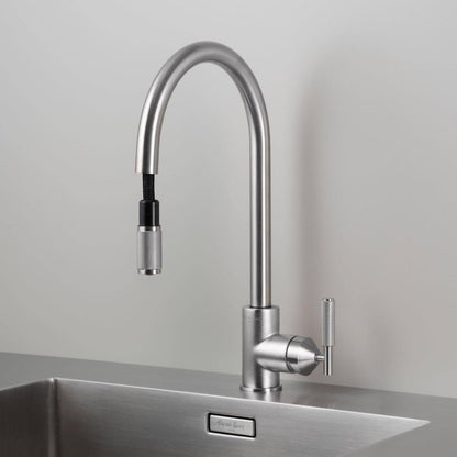 Buster + Punch Kitchen Faucet, Pull-Out Mixer, Cross, Steel