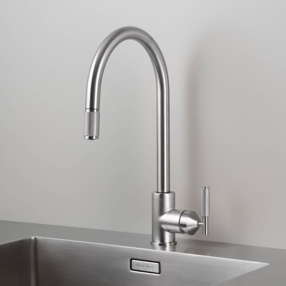 Buster + Punch Kitchen Faucet Pull-Out Mixer Cross Steel