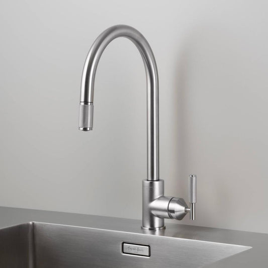 Buster + Punch Kitchen Faucet Pull-Out Mixer Cross Steel