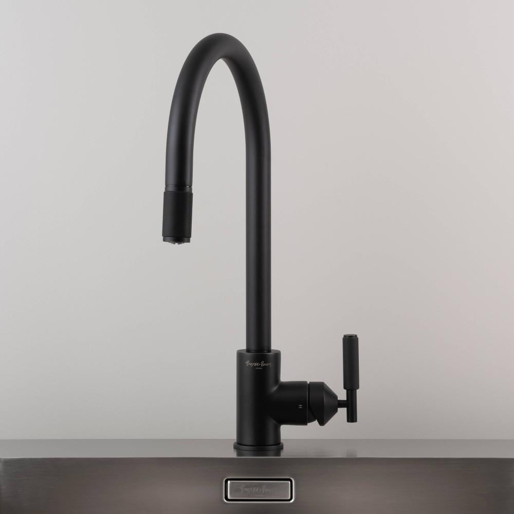 Buster + Punch Kitchen Faucet, Pull-Out Mixer , Cross, Welders Black