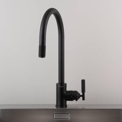 Buster + Punch Kitchen Faucet, Pull-Out Mixer , Cross, Welders Black