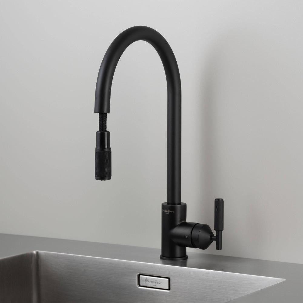 Buster + Punch Kitchen Faucet, Pull-Out Mixer , Cross, Welders Black