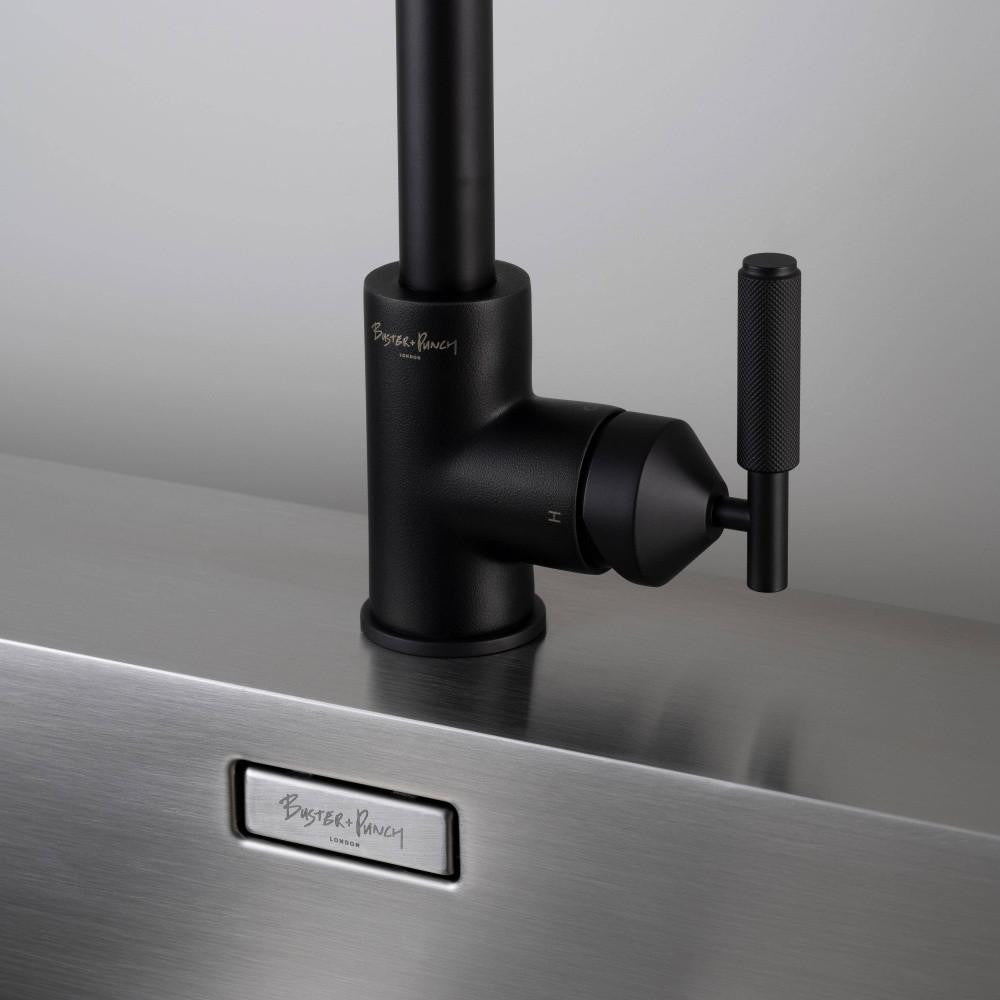 Buster + Punch Kitchen Faucet, Pull-Out Mixer , Cross, Welders Black