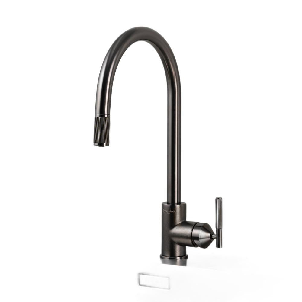 Buster + Punch Kitchen Faucet, Pull-Out Mixer, Linear Gun Metal