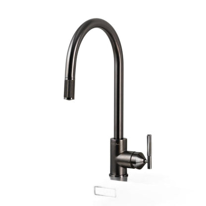 Buster + Punch Kitchen Faucet, Pull-Out Mixer, Linear Gun Metal