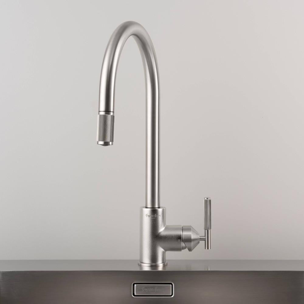 Buster + Punch Kitchen Faucet, Pull-Out Mixer, Linear, Steel