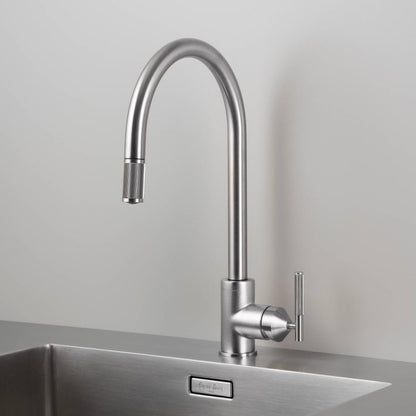 Buster + Punch Kitchen Faucet Pull-Out Mixer Linear Steel