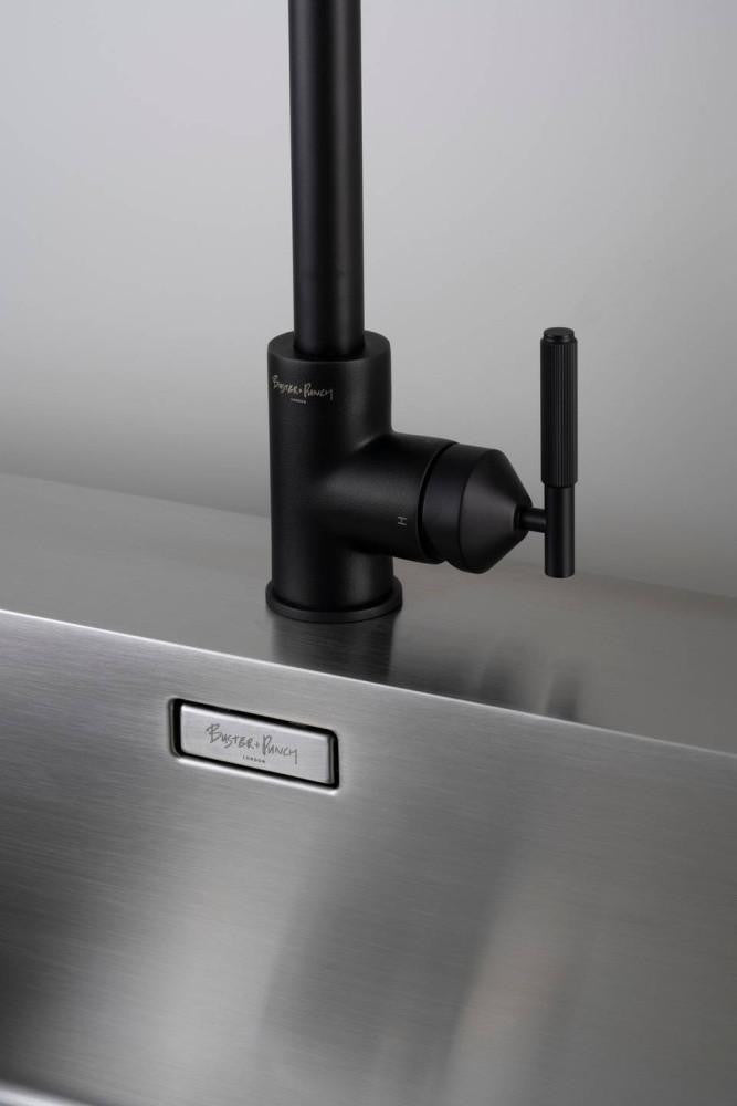 Buster + Punch Kitchen Faucet, Pull-Out Mixer, Linear, Welders Black