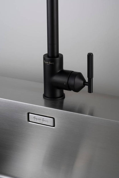 Buster + Punch Kitchen Faucet, Pull-Out Mixer, Linear, Welders Black