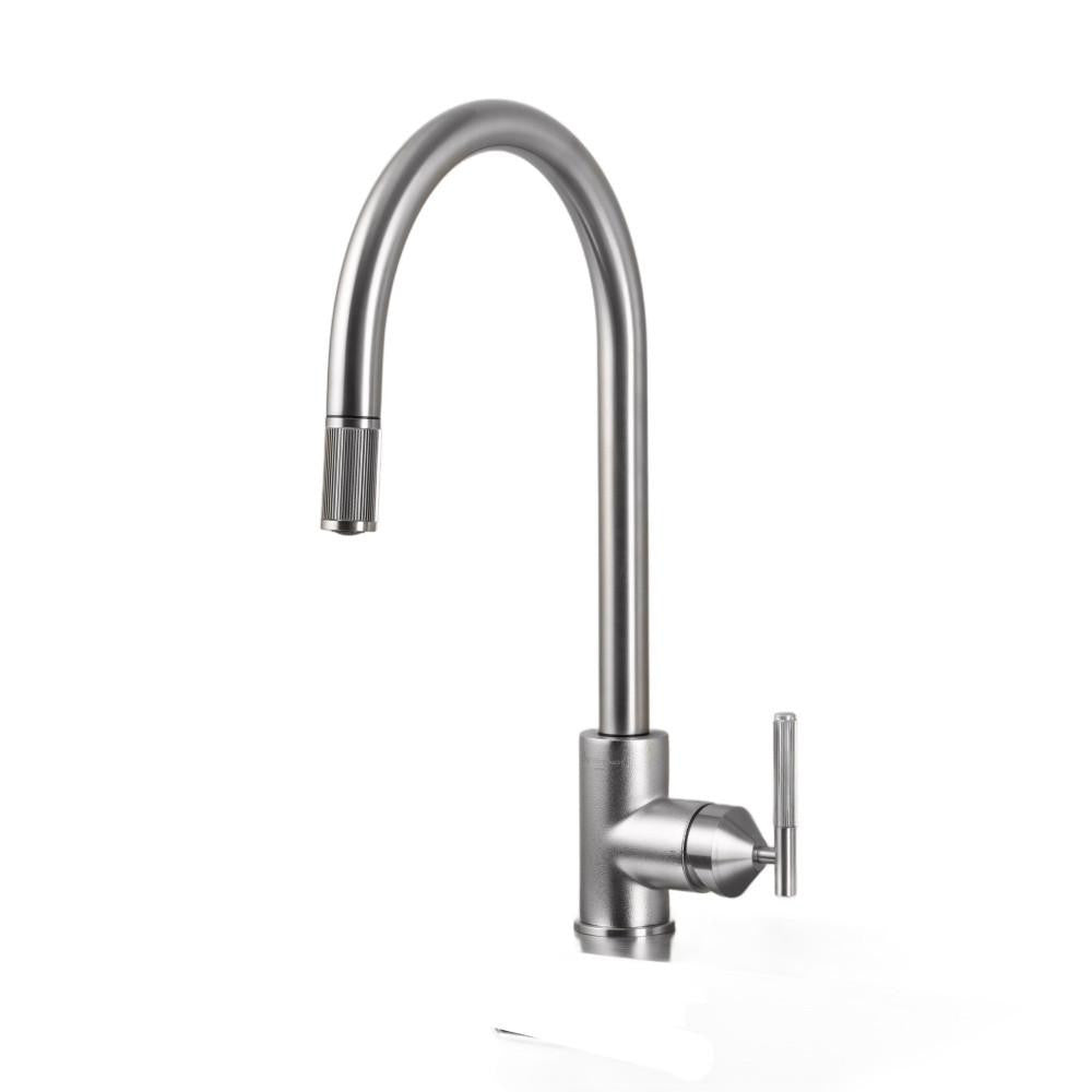 Buster + Punch Kitchen Faucet, Pull-Out Mixer, Linear Welders Black