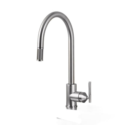 Buster + Punch Kitchen Faucet, Pull-Out Mixer, Linear Welders Black