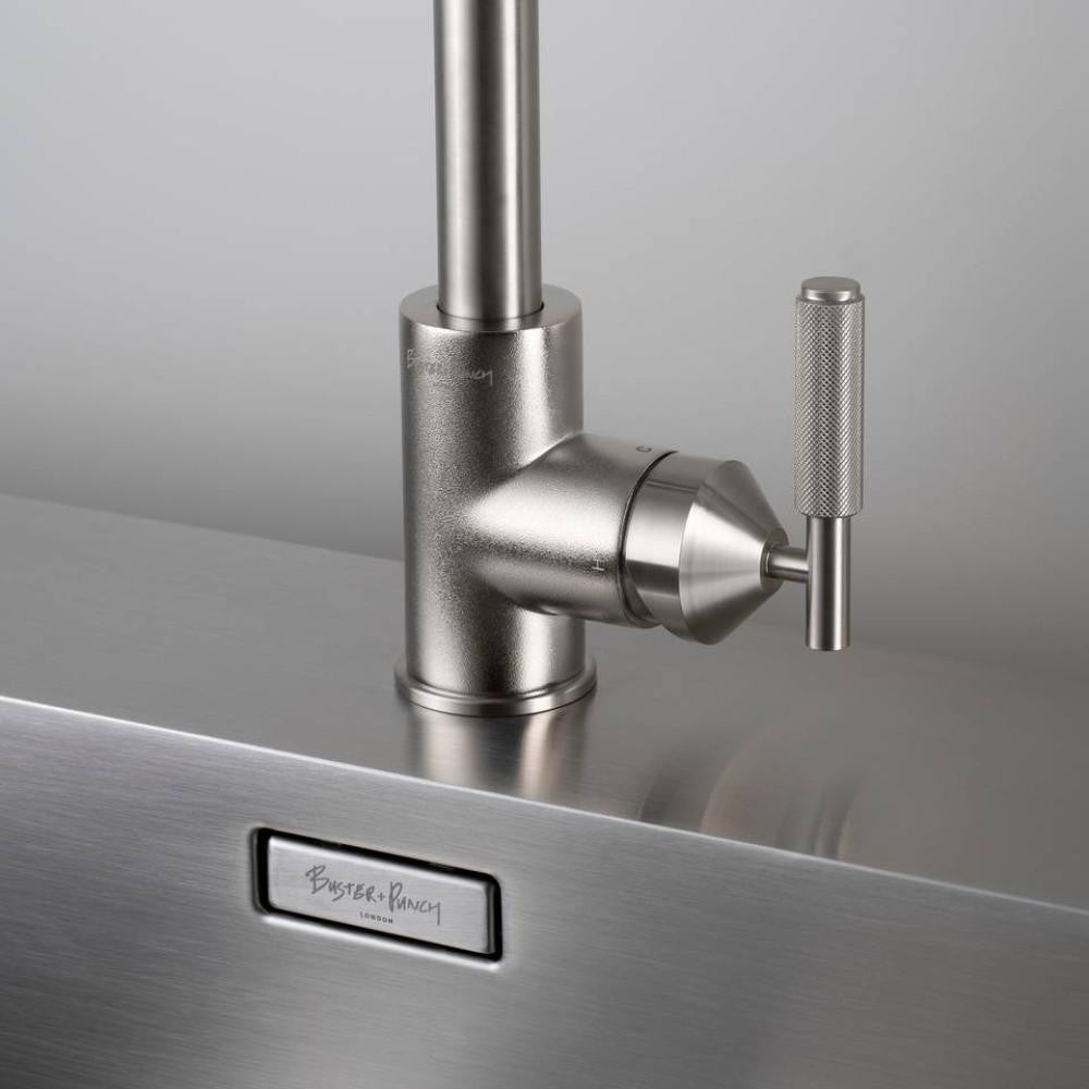 Buster + Punch Kitchen Faucet, Pull-Out With Dual Spray, Cross, Steel