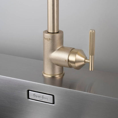 Buster + Punch Kitchen Faucet, Pull-Out With Dual Spray, Linear, Brass