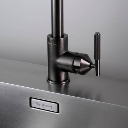 Buster + Punch Kitchen Faucet, Pull-Out With Dual Spray, Linear, Gun Metal