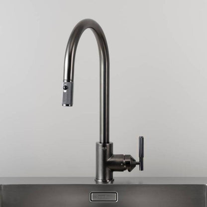 Buster + Punch Kitchen Faucet, Pull-Out With Dual Spray, Linear, Gun Metal