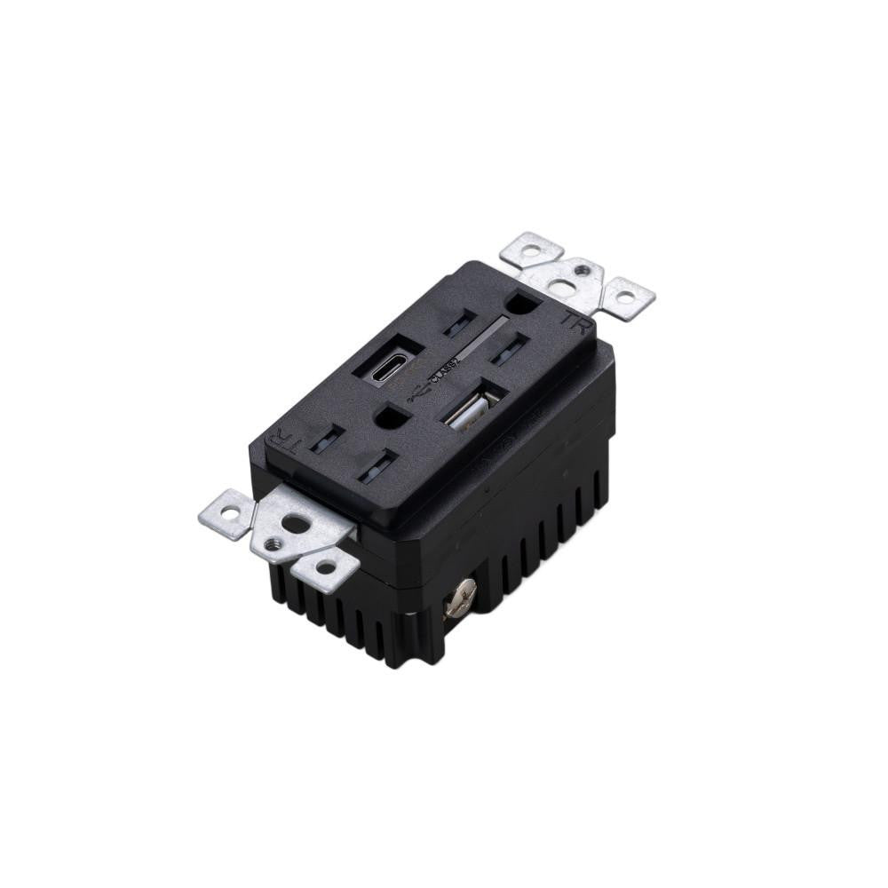Buster + Punch Buster + Punch Outlet Module, Duplex & 2 USB-A + Black