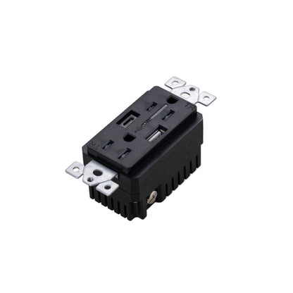 Buster + Punch Buster + Punch Outlet Module, Duplex & 2 USB-A + Black