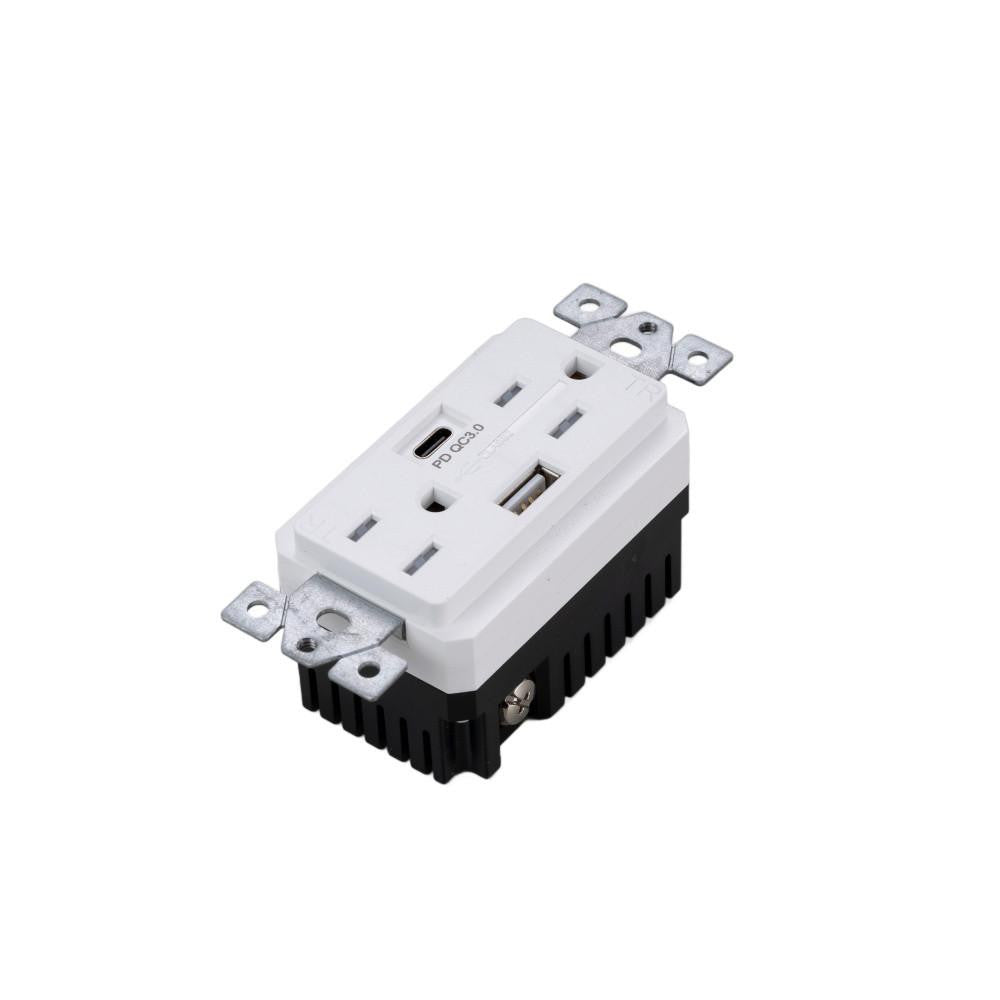 Buster + Punch Buster + Punch Outlet Module, Duplex & 2 USB-A + White