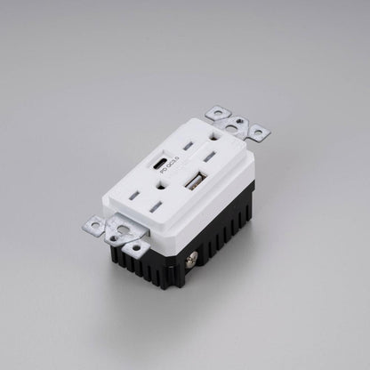Buster + Punch Outlet Module, Duplex & 2 USB-A + C, White