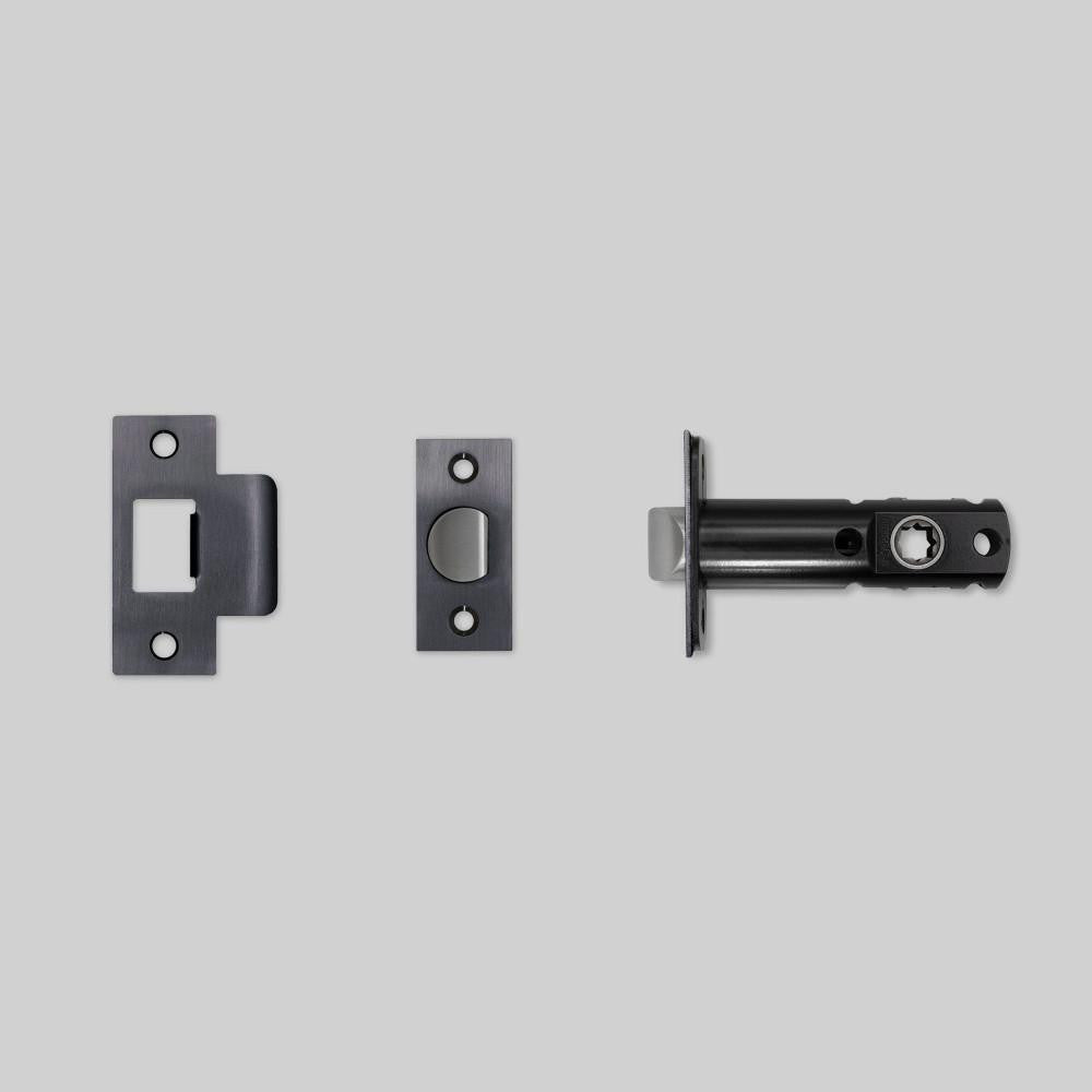 Buster + Punch Tubular Latch, Door Handle, Passage, Gun Metal - 2-3/4"