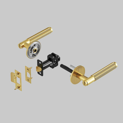 Buster + Punch Tubular Latch, Door Knob, Passage, Gun Metal -  3-3/4"