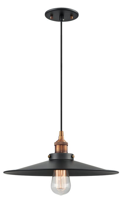 Matteo Lighting Bulstrodes Workshop Pendant Aged Brass, Black