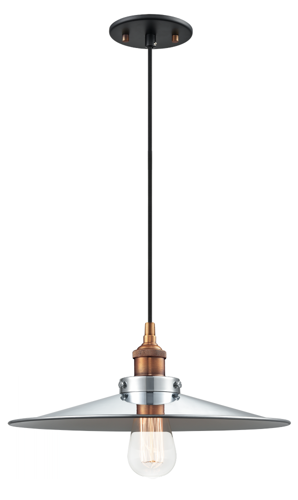 Matteo Lighting Bulstrodes Workshop Pendant Aged Brass, Black