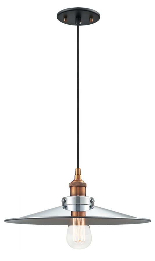 Matteo Lighting Bulstrodes Workshop Pendant Aged Brass, Black