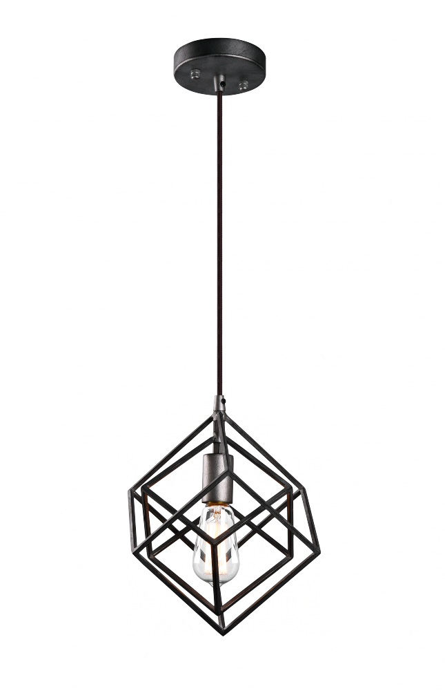 Matteo Lighting Geometry Series 11-in Pendant Black, Rusty Black