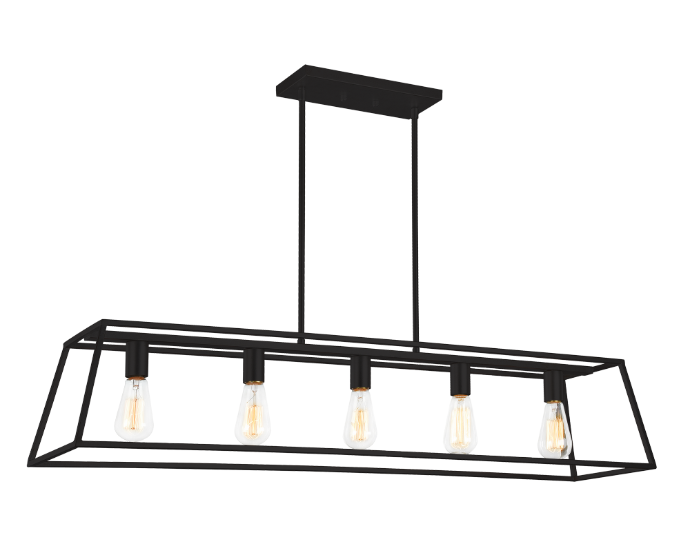 Matteo Lighting Candor 5-Light Linear Pendant Black