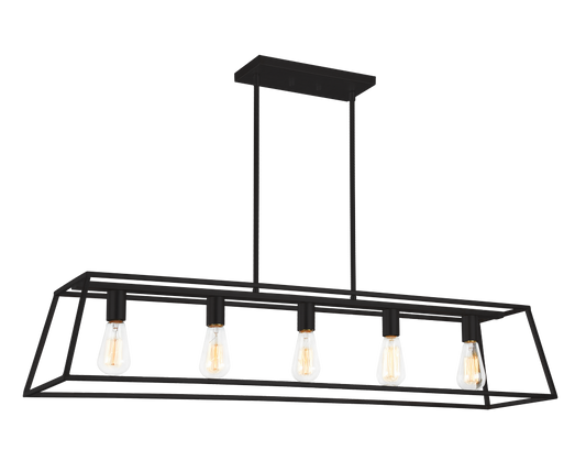 Matteo Lighting Candor 5-Light Linear Pendant Black