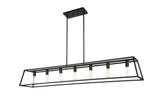 Matteo Lighting Candor 7-Light Linear Chandelier Black