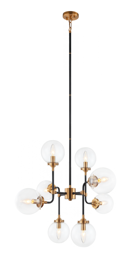 Matteo Lighting Particles 8-Light Pendant Brass, Aged Brass