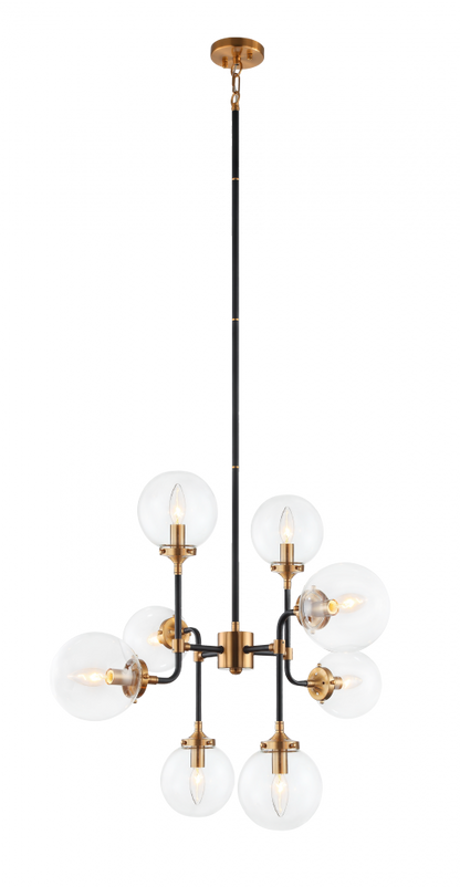 Matteo Lighting Particles 8-Light Pendant Brass, Aged Brass