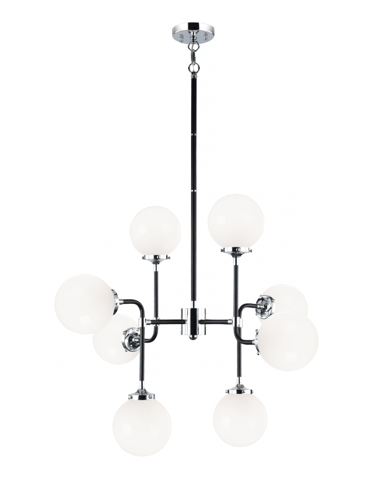 Matteo Lighting Particles 8-Light Pendant Black, Chrome