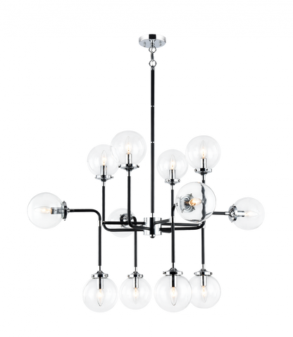 Matteo Lighting Particles 12-Light Pendant Black, Chrome