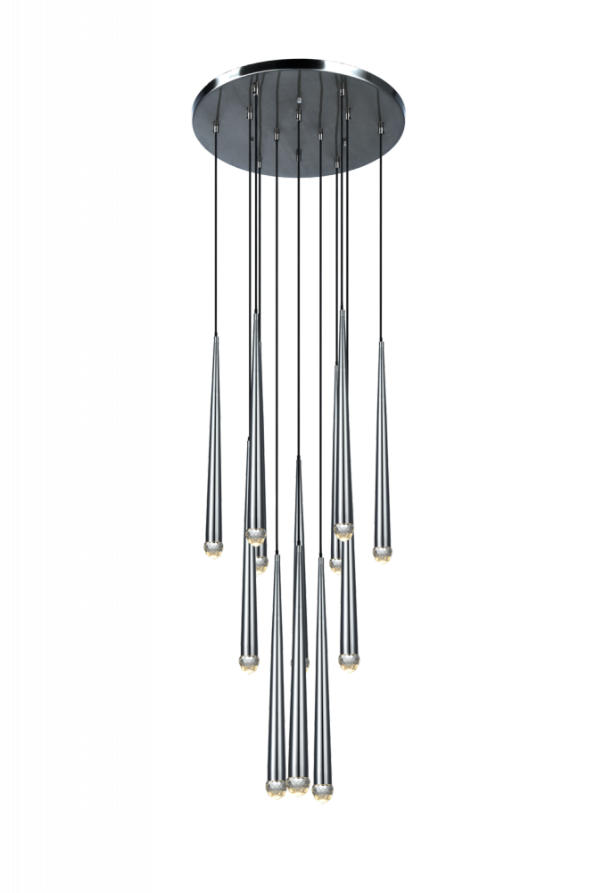 Matteo Lighting Renaie 12-Light LED Pendant Black, Matte Black