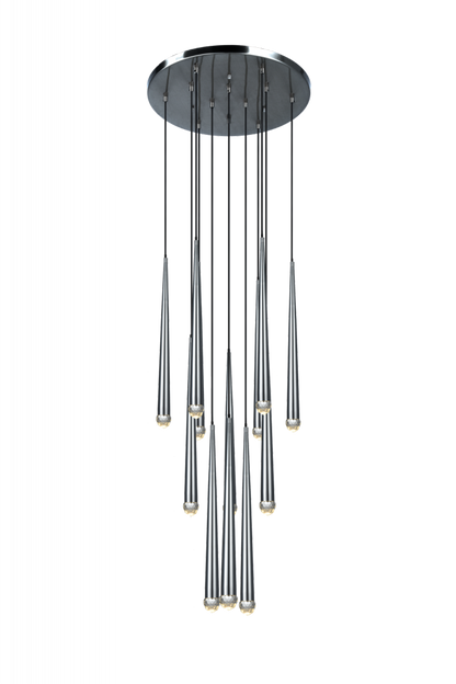 Matteo Lighting Renaie 12-Light LED Pendant Black, Matte Black